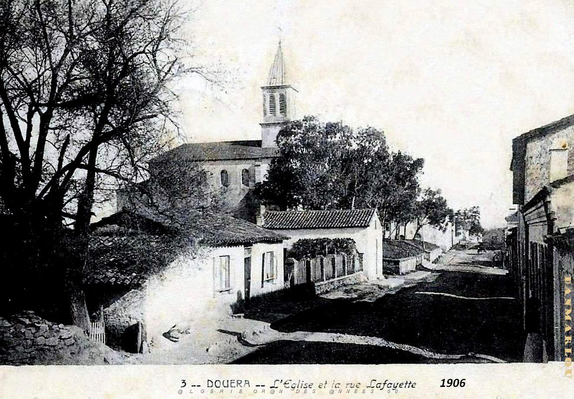 Douera - Eglise et Rue Lafayette - 1906.jpg